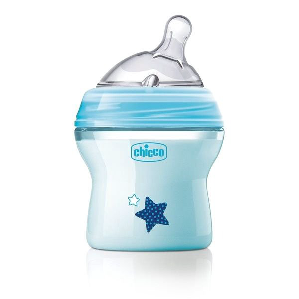 Бутылочка Chicco Natural Feeling 150 мл 0м+ голубая  купить,NaN