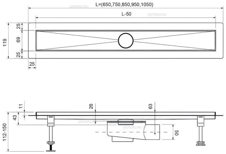 Timo трап Drain System 900 (95х11.9 см) купить,NaN