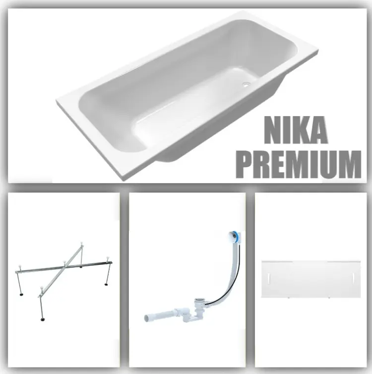 Ванна KABINKA.KZ Ника PREMIUM 180x80 см, акрил