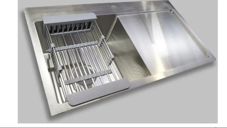 Кухонная мойка GUDSINK ST-ASD7843BRL 78х43х19 см, нержавеющая сталь, тон серебристый