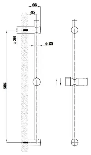 ESKO душевая стойка антивандальная SR725GM, без лейки
