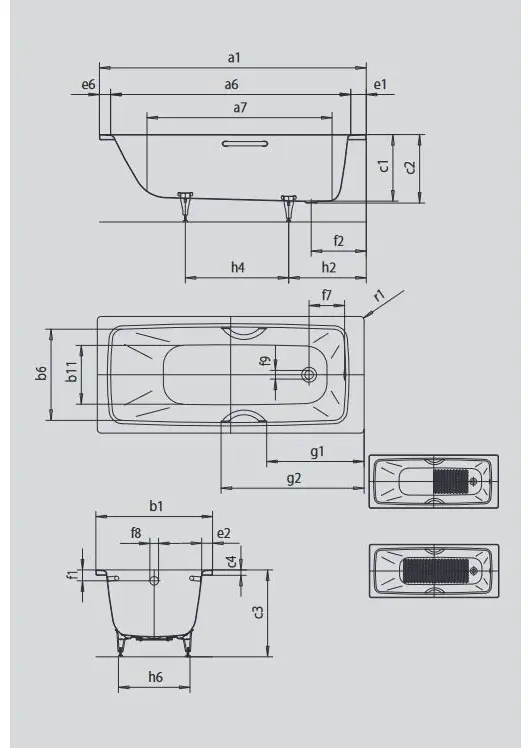 Ванна прямоугольная KALDEWEI Saniform Plus 180x80 см см, сталь