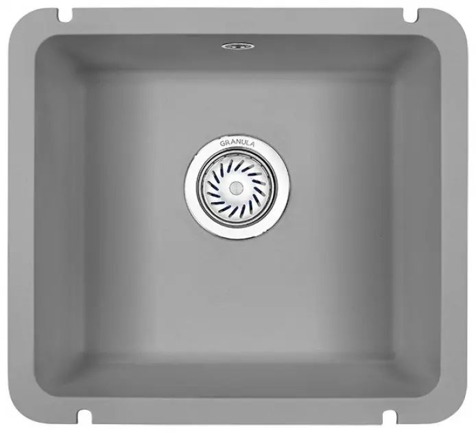 Кухонная мойка GRANULA 3601 46х42х19 см, кварцевый песок, тон алюминиум