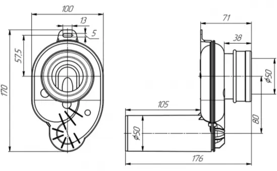 Сифон SANTEC 1WH302086 50 мм купить,26900