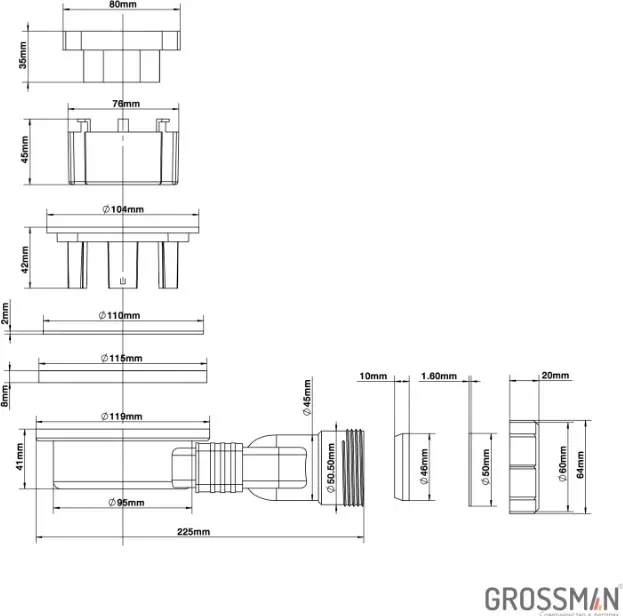 Сифон Grossman GRS91 50 мм купить,50000