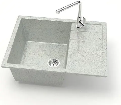 Кухонная мойка Maxstone T151 64.5х51х20 см, искусственный камень, тон серый