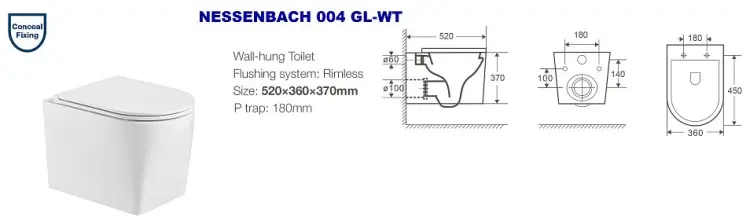 WeltWasser унитаз с инсталляцией AN3504, санфаянс
