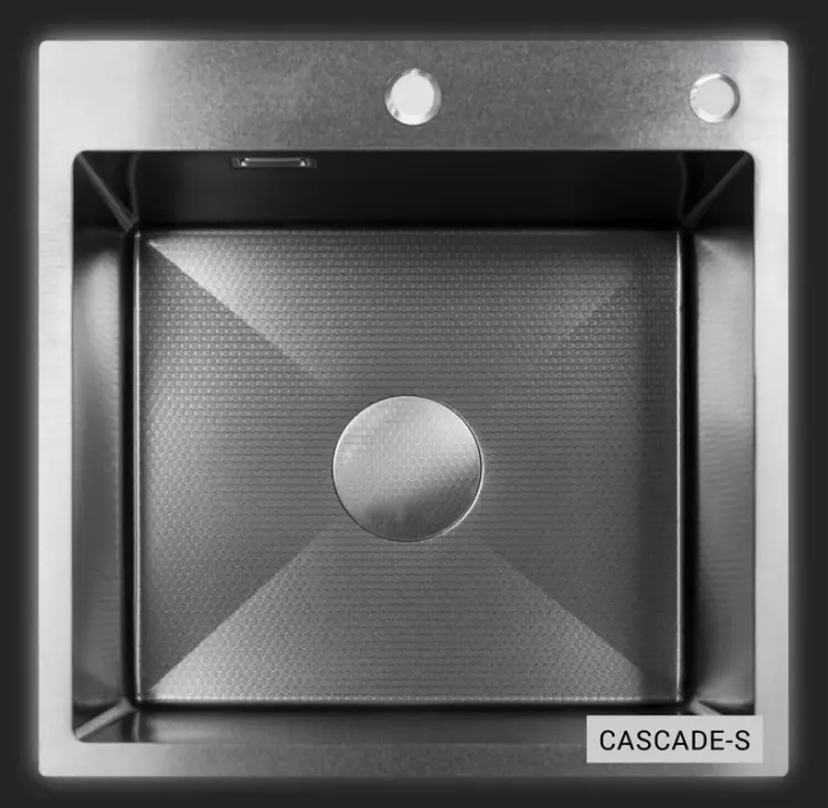 Кухонная мойка ESBANO CASCADE-S 56х55х29 см, нержавеющая сталь, тон алюминиум купить,NaN