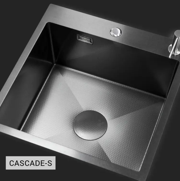 Кухонная мойка ESBANO CASCADE-S 56х55х29 см, нержавеющая сталь, тон алюминиум купить,NaN