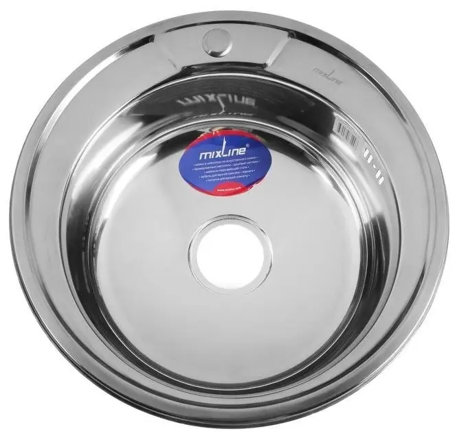 Кухонная мойка Mixline 528183 49х49х18 см, нержавеющая сталь, тон серебристый купить,15600