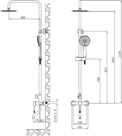 VODA душевой набор (гарнитур) VESSEL Satin VST3000S