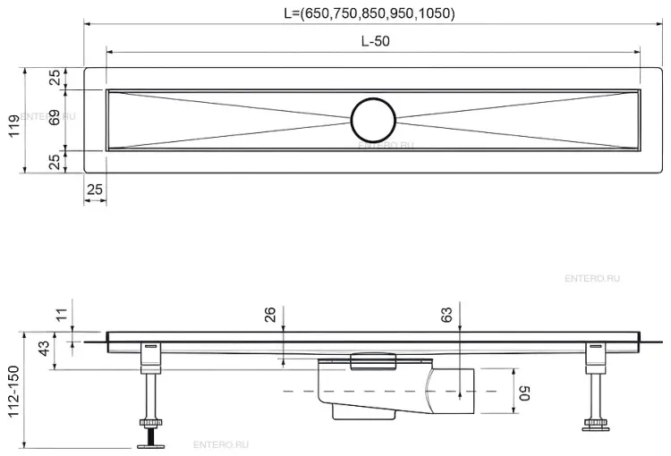 Timo трап Drain System 700 (75х11.9 см) купить,NaN