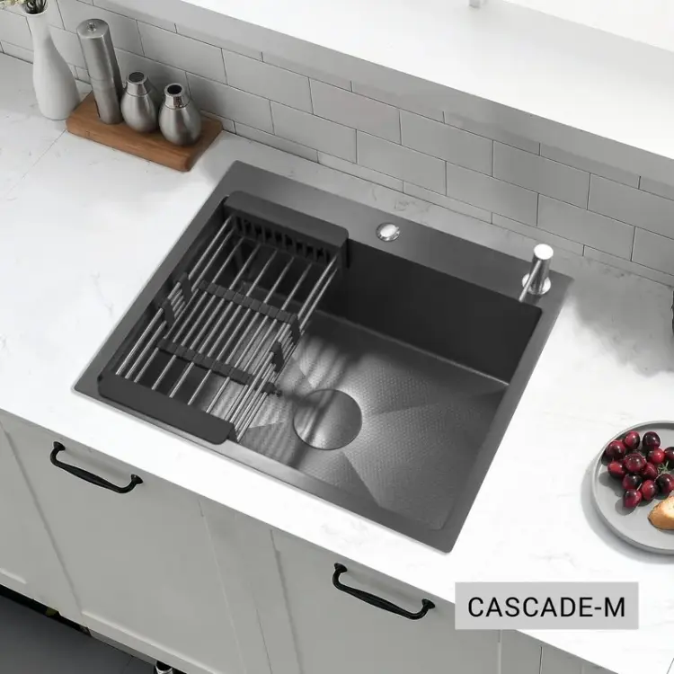 Кухонная мойка ESBANO CASCADE-M 60х50х23 см, нержавеющая сталь, тон алюминиум купить,NaN