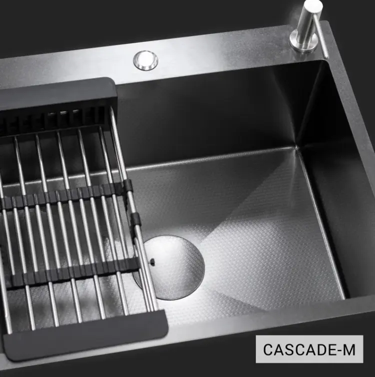 Кухонная мойка ESBANO CASCADE-M 60х50х23 см, нержавеющая сталь, тон алюминиум купить,NaN