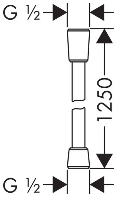 Шланг для душа Hansgrohe пластик, 125 см, подключение 1/2x1/2