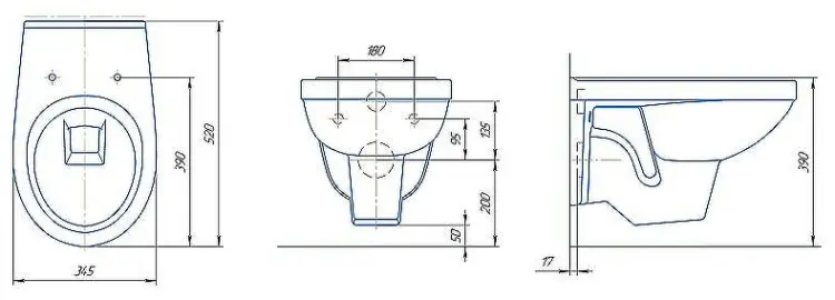Унитаз с инсталляцией ROSA РИО, санфарфор