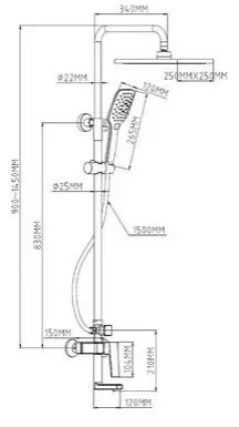 ESKO душевой набор (гарнитур) ST250BR