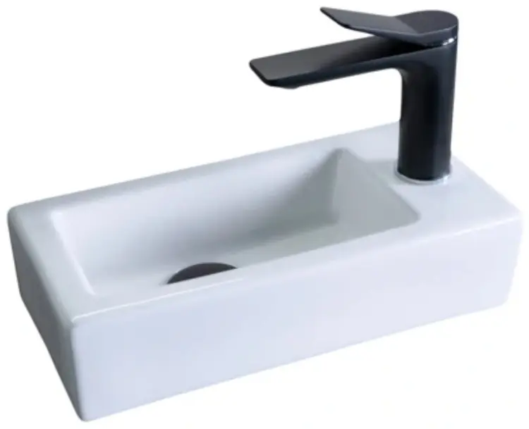Раковина GID-ceramic N9272L подвесная прямоугольная 36х18 см, керамика