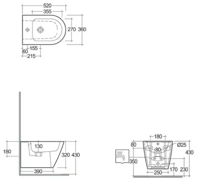 Rak Ceramics биде RST07AWHA, санфарфор купить,466300