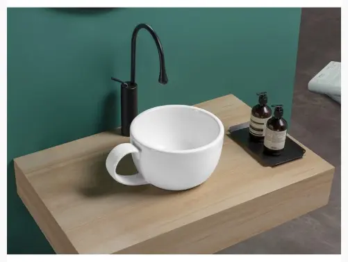 Раковина GID-ceramic N9055 накладная круглая 40х30 см, керамика