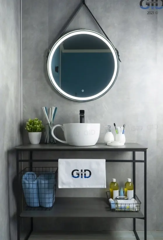 Раковина GID-ceramic N9055 накладная круглая 40х30 см, керамика