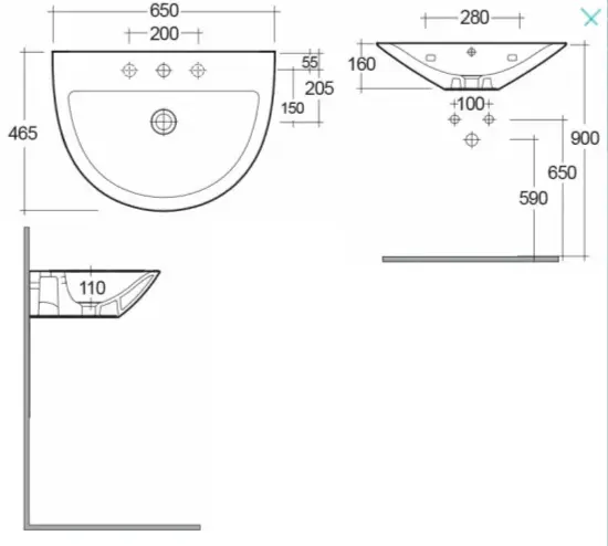 Раковина Rak Ceramics Morning MORWB6501AWHA подвесная овальная 65х46.5 см, фарфор