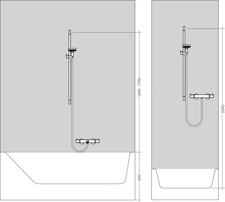 Hansgrohe держатель для душа 959х66 мм 26572400, латунь