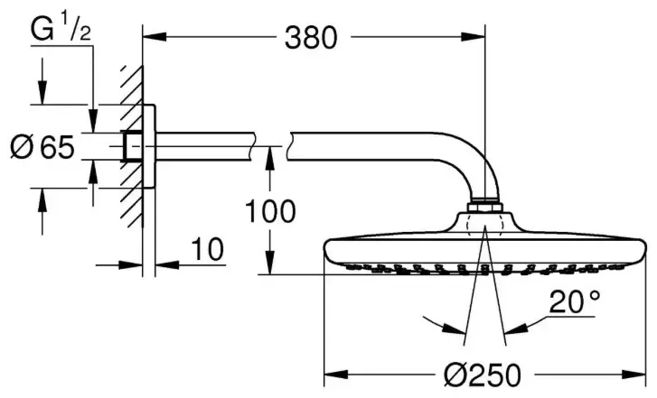 Grohe верхний душ 26663000, пластик купить,NaN