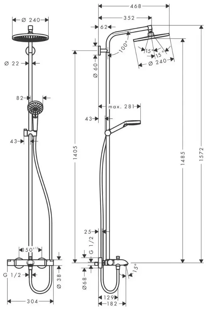 Hansgrohe душевой набор (гарнитур) 27320000