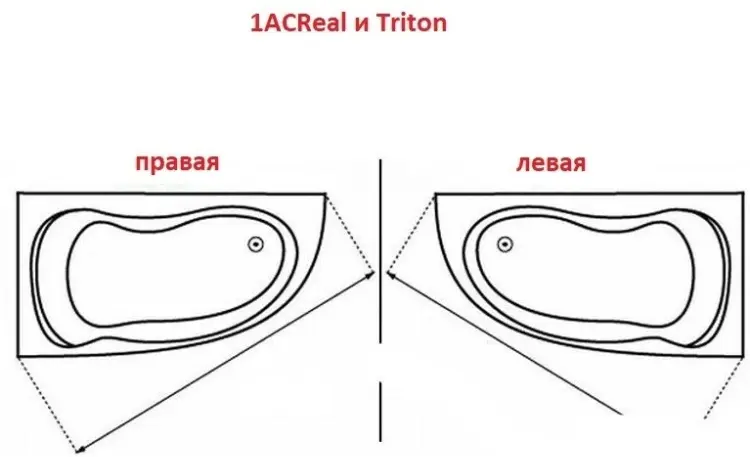 Ванна KABINKA.KZ Николь-правая NEW 160x100 см, акрил