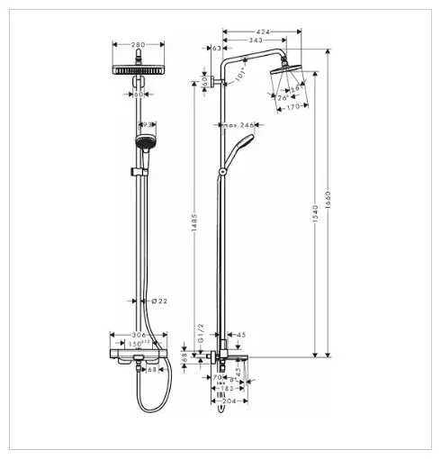 Hansgrohe душевой набор (гарнитур) 27687000 купить,NaN