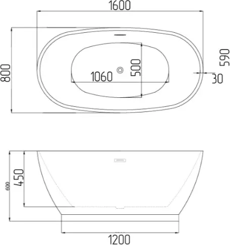 Ванна Grossman Classic GR-2602 160x80 см, акрил купить,NaN