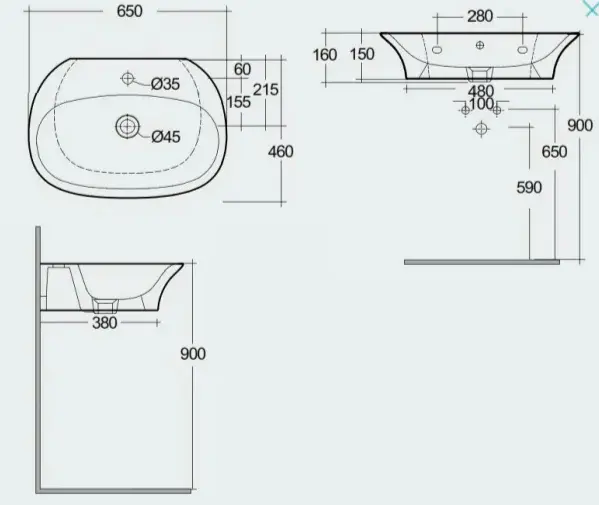 Раковина Rak Ceramics Sensation SENWB6501AWHA подвесная овальная 65х46 см, фарфор