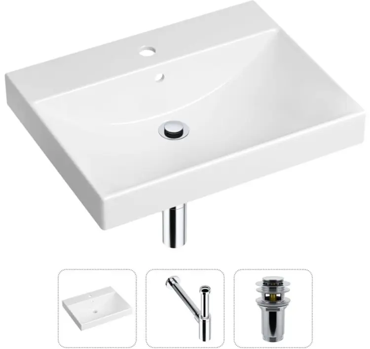 Раковина Lavinia Boho Bathroom Sink 21520546 накладная прямоугольная 60х46 см, санфарфор