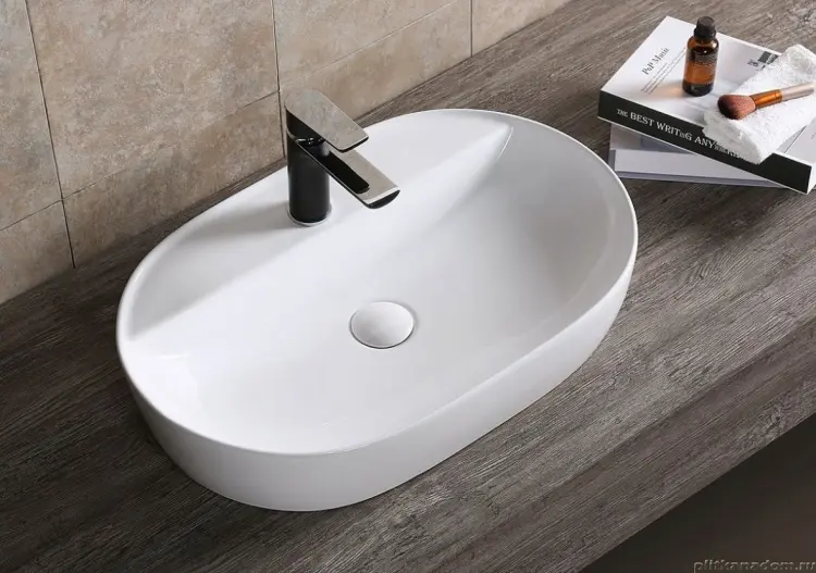 Раковина Cerutti CR0074 накладная овальная 60х40 см, фарфор купить,NaN