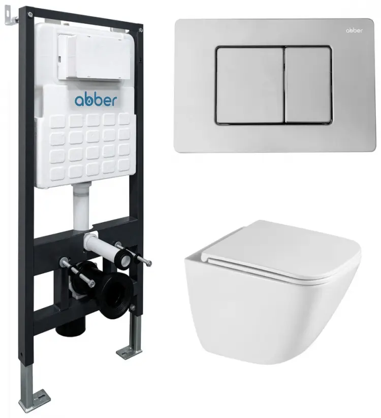 Унитаз с инсталляцией Abber AC1220TC-AC0105-AC0120, санфарфор
