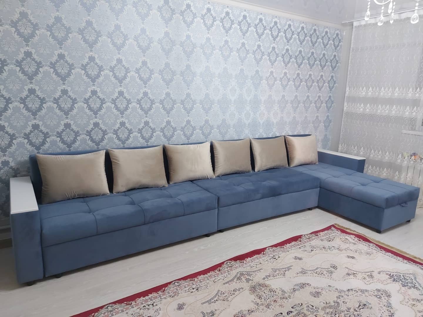Диван Kazz Mebel Ягуар 400170 400x90 см синий - ForteMarket Диван Kazz Mebel Ягуар 400170 400x90 см синий купить,0
