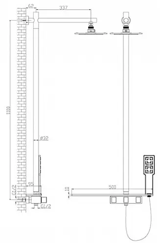 Lemark душевой набор (гарнитур) LM7001C купить,125020