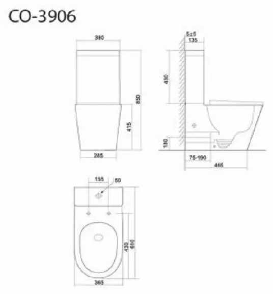 Чаша унитаза Triton TR-CO-3906, санфарфор