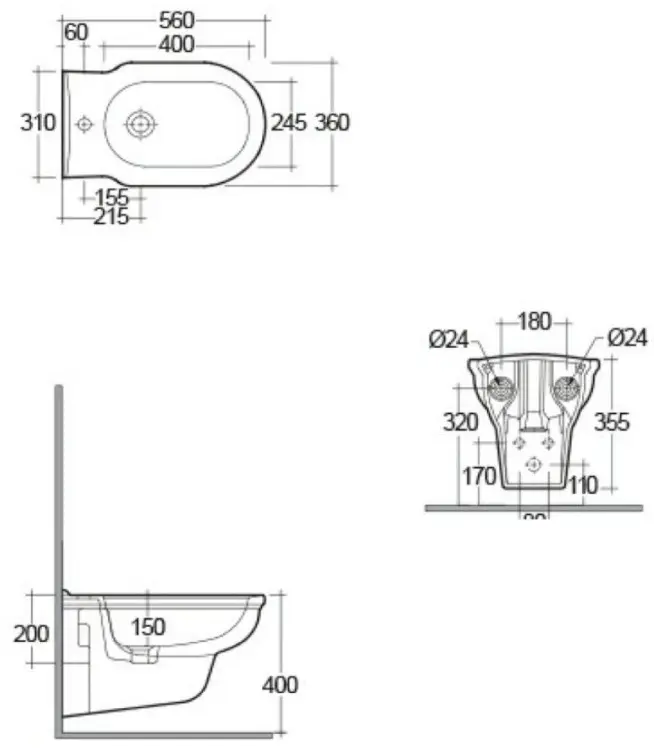 Rak Ceramics биде WT08AWHA, санфарфор