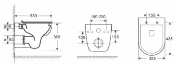 WeltWasser унитаз с инсталляцией AB3501, санфаянс