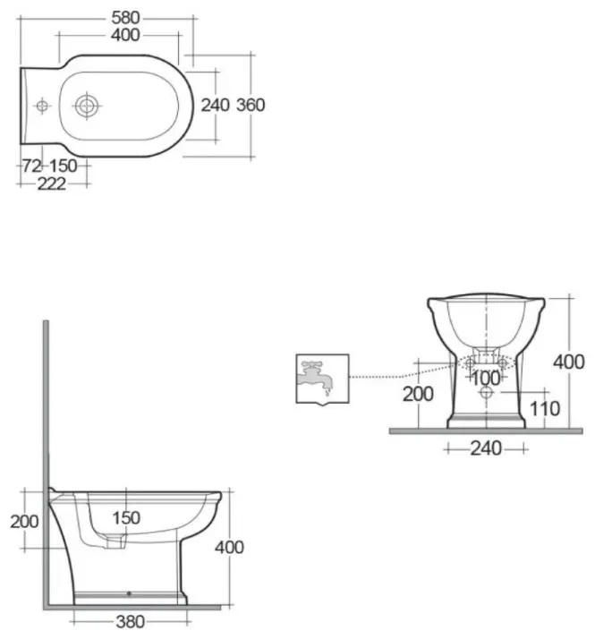 Rak Ceramics биде WT07AWHA, санфарфор купить,NaN