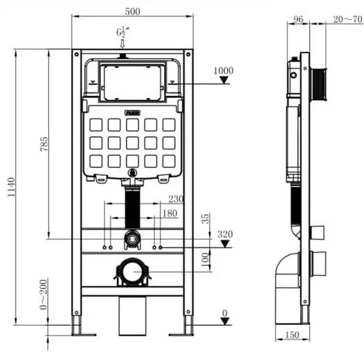 Hans рамная инсталляция H5108-0101