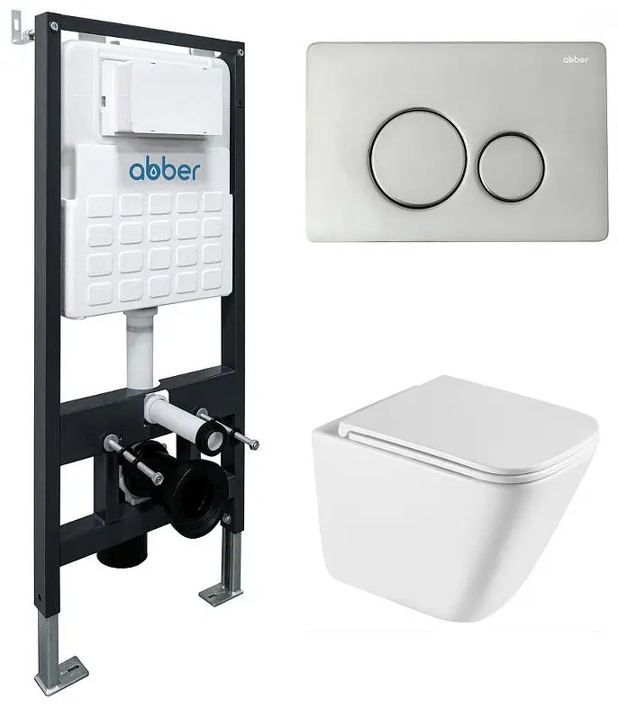 Унитаз с инсталляцией Abber AC1219TC-AC0105-AC0121, санфарфор