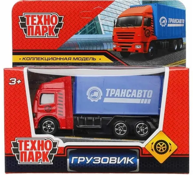 Грузовая Технопарк металл грузовик красный