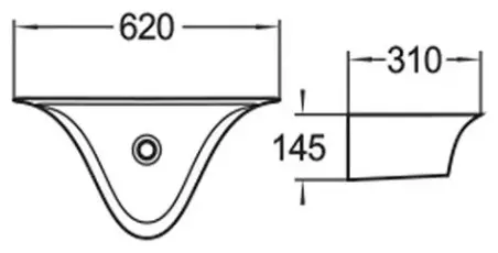 Раковина WeltWasser 78205 GL-WT подвесная нестандартная 62х31 см, фаянс