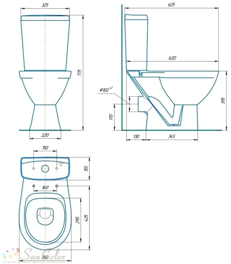 ROSA унитаз 24520, санфарфор