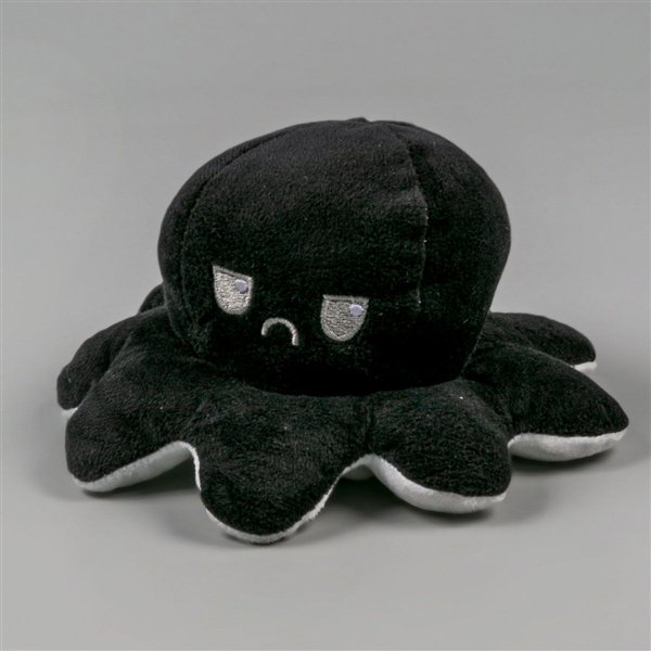 Мягкая игрушка Octopus Осьминог-перевертыш 10см чёрная-белая купить,NaN