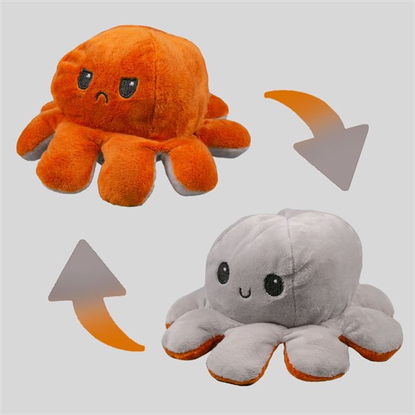 Мягкая игрушка Octopus Осьминог-перевертыш 10см серая-коричневая купить,NaN