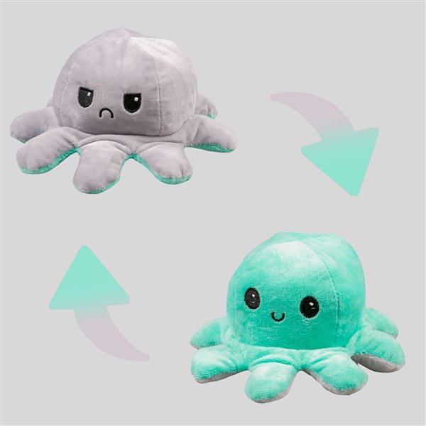 Мягкая игрушка Octopus Осьминог-перевертыш  10см светло-серая-светло-зелёная купить,NaN